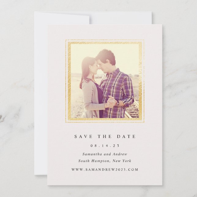 Save The Date Image classique rose et or Enregistrer la date (Devant)