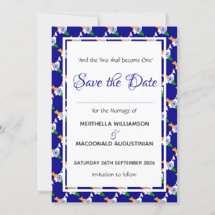 Save The Date INDE Mariage patriotique spécial célébrations BLUE