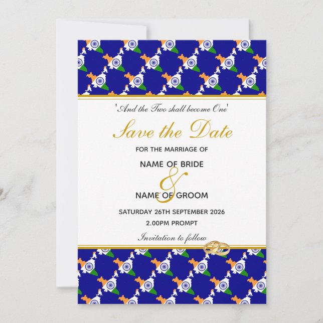 Save The Date INDIA Christian Mariage Special Celebration BLUE (Devant)