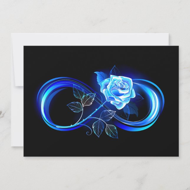 Save The Date Infini lumineux avec rose bleue (Devant)