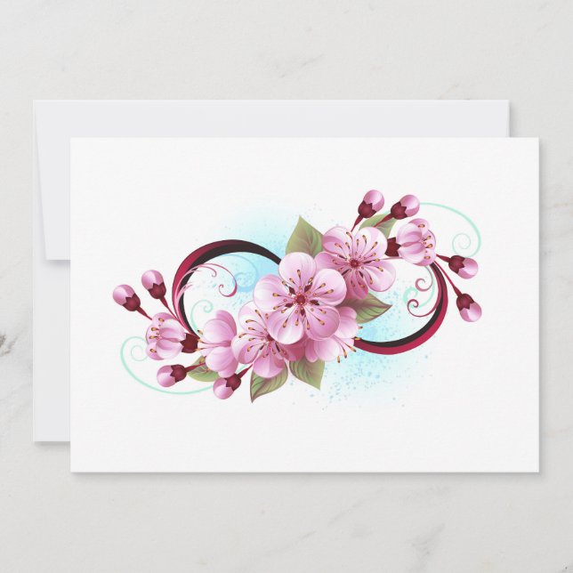Save The Date Infinité avec les fleurs Sakura (Devant)