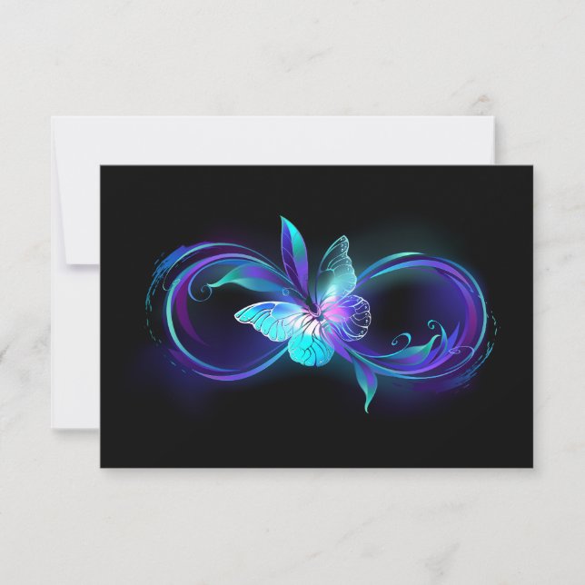 Save The Date Infinité brillante avec papillon magique (Devant)