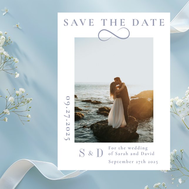 Save The Date Infinity Minimalist Poudre Bleu Enregistrer la dat (Infinity Minimalist Powder Blue Save the Date
)