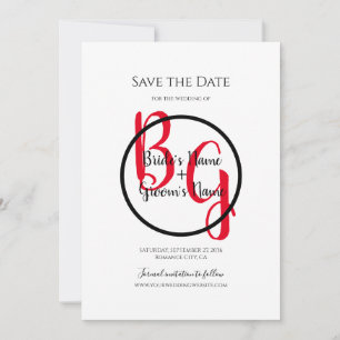Save The Date Initiales Personnalisées Simple Mariage Enregistre