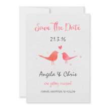 Inséparables d'aquarelle Enregistrer la date