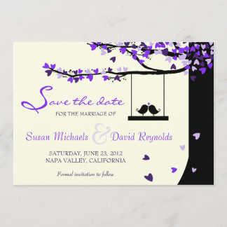 Save The Date Inséparables en chute de coeur Chêne Arbre Enregis