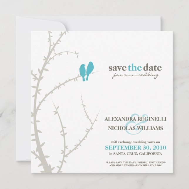 Save The Date Inséparables Enregistrer la date Annonce (aqua) (Devant)