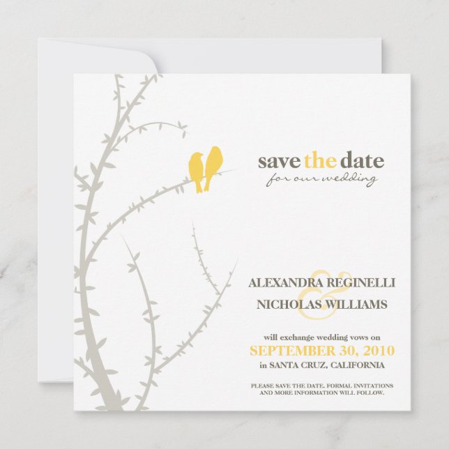 Save The Date Inséparables Enregistrer la date de l'annonce (jau (Devant)