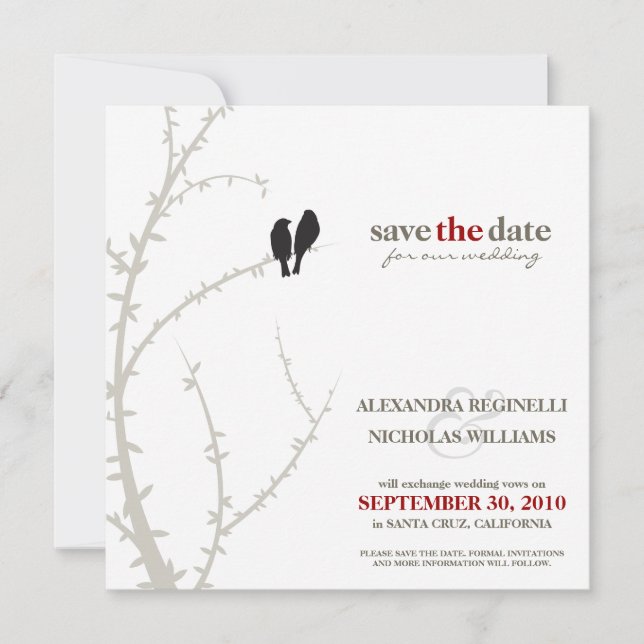 Save The Date Inséparables Enregistrer l'annonce de la date (noi (Devant)