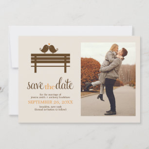 Save The Date Inséparables sur le Mariage Park Bench