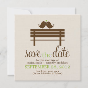 Save The Date Inséparables sur le Mariage Park Bench