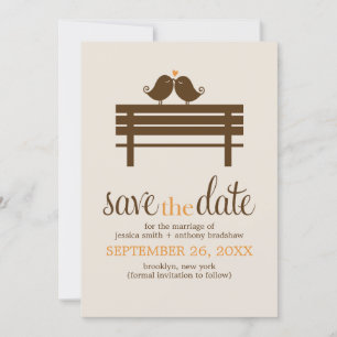 Save The Date Inséparables sur le Mariage Park Bench