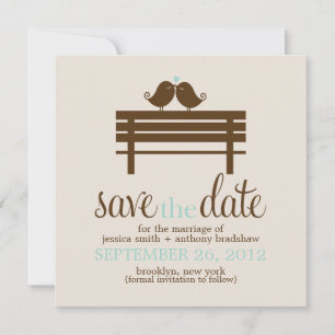 Save The Date Inséparables sur le Mariage Park Bench