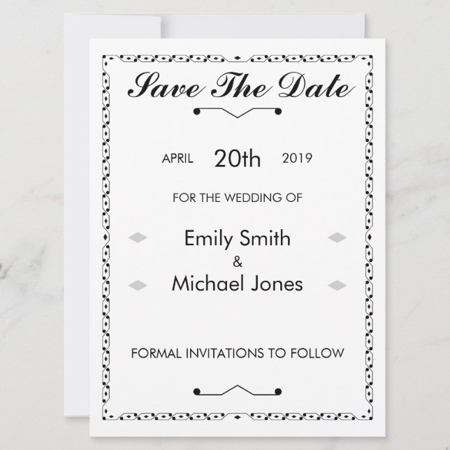Save The Date Inspiré de l'ancien (Devant)