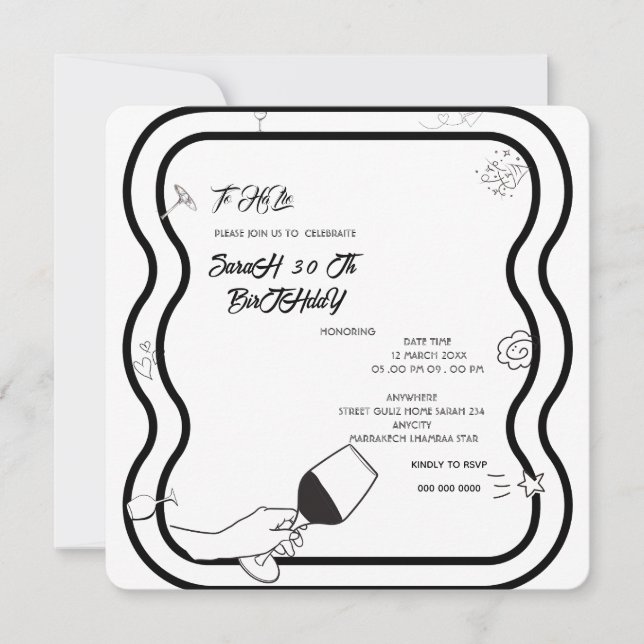 Save The Date Invitatiatiatio. anniversaire modifiable Invi main (Devant)
