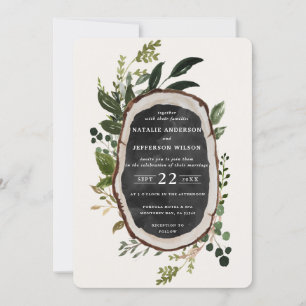 Save The Date Invite de mariage en tranches de bois rustique