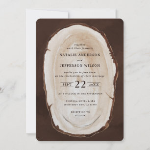 Save The Date Invite de mariage en tranches de bois rustique