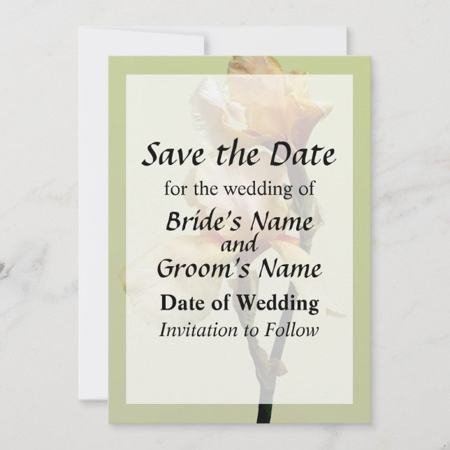 Save The Date Iris de couleur pêche, Enregistrez la date (Devant)