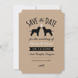 Save The Date Irish Water Spaniels Mariage Sauvez la date