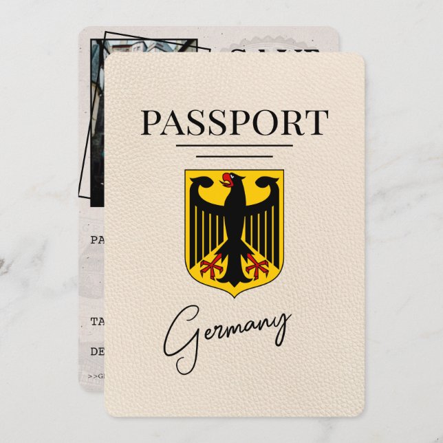 Save The Date Ivory Allemagne Passeport Enregistrer La Date (Devant / Derrière)