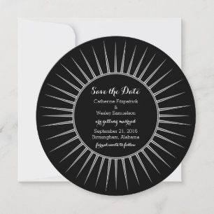Save The Date Ivory Deco Retro Enregistrer l'Invitation de date
