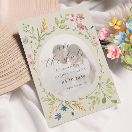 Save The Date Ivory Wildflower Photo