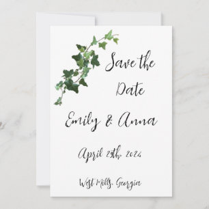 Save The Date Ivy and Hearts Sauvez la date