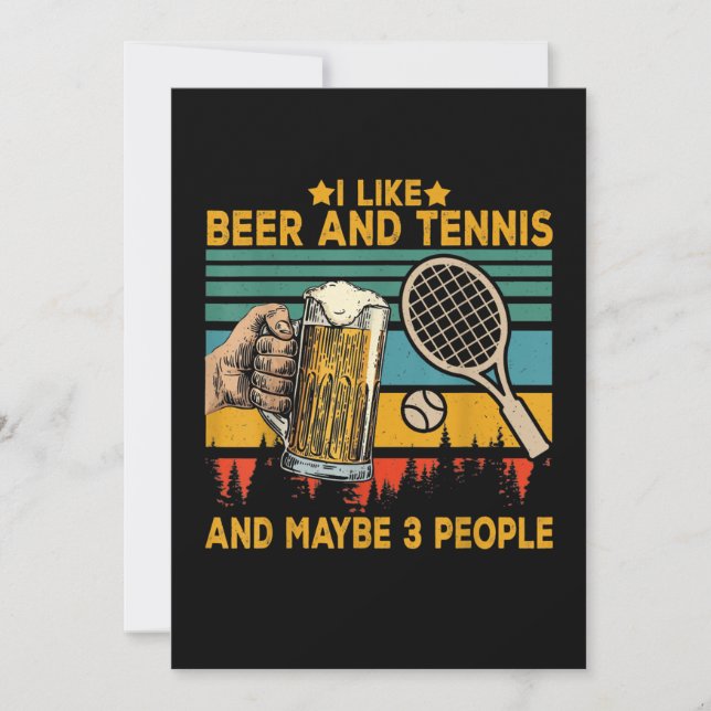 Save The Date j'aime la bière et le tennis peut-être 3 personnes (Devant)