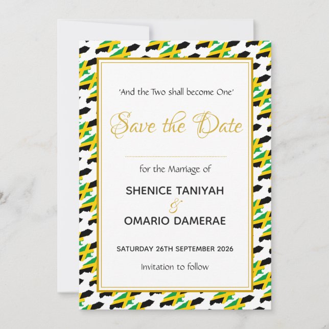 Save The Date JAMAIQUE Mariage Cérémonie Célébration Coutume Chr (Devant)