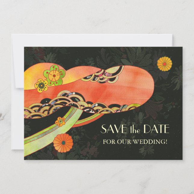 Save The Date Japonais Washi Wedding Enregistrer la date Invitat (Devant)
