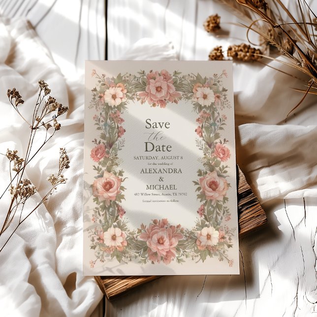 Save The Date Jardin botanique Art Nouveau Mariage (Créateur téléchargé)