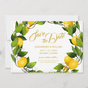 Save The Date Jardin de couronnes de citron moderne MARIAGE