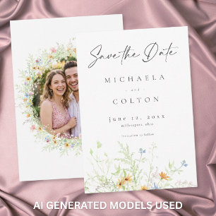 Save The Date Jardin de fleurs sauvages Photo de mariage floral