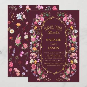 Save The Date Jardin de mariage printanier élégant prairie de fl
