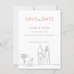 Save The Date Jardin de pique-nique minimaliste Mariage noir et