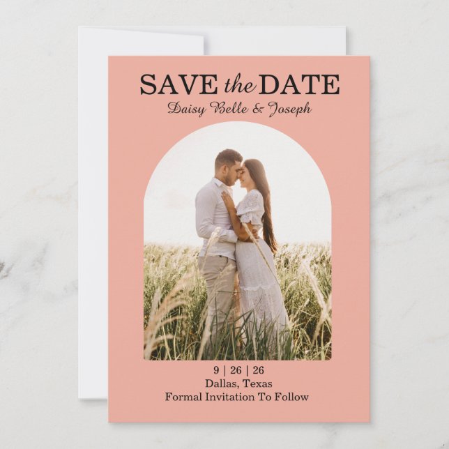 Save The Date Jardin de roses roses élégant  (Devant)