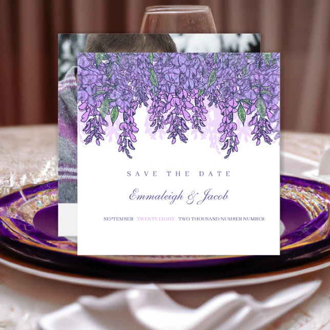 Save The Date Jardin de Wisteria violet romantique Enregistrer l (Créateur téléchargé)
