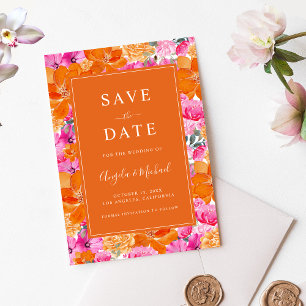 Save The Date Jardin d'été animé   Mariage rose et orange