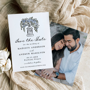 Save The Date Jardin élégant et serein Fleurs Photo Mariage