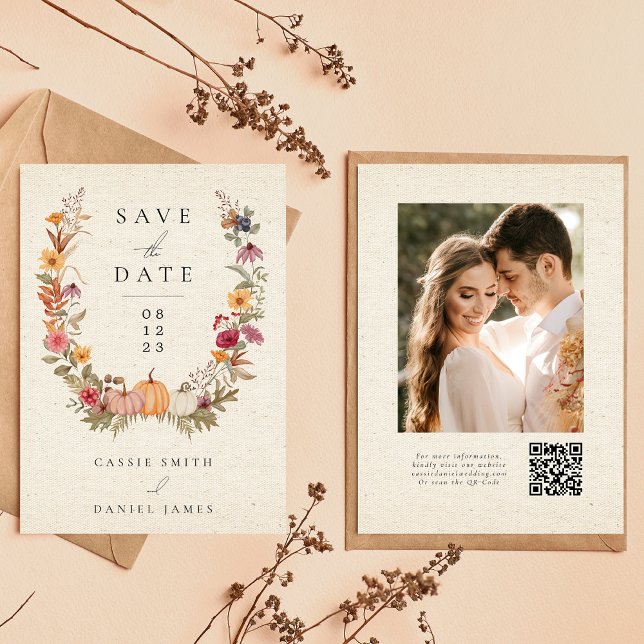 Save The Date Jardin fleur sauvage Floral Mariage de couronne bo (Créateur téléchargé)