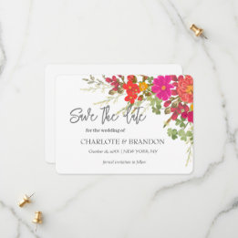 Save The Date Jardin Floral d'Été Fleurs Sauvages Mariage 