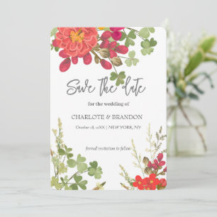 Save The Date Jardin Floral Estival Fleurs Sauvages Mariage 