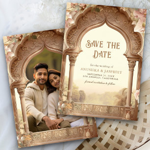 Save The Date Jardin Floral Indien Palais Arche Mariage Photo
