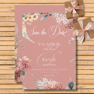 Save The Date Jardin rose romantique moderne Mariage floral