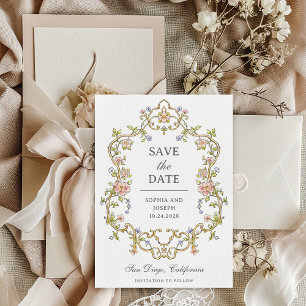 Save The Date Jardin vintage   Mariage Luxe coloré