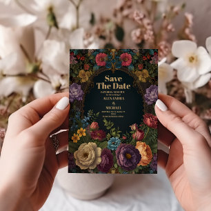 Save The Date Jardin Vintage victorien gothique Mariage floral