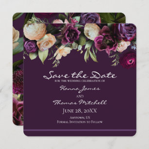 Save The Date Jardin violet Vintage Romantique Mariage floral