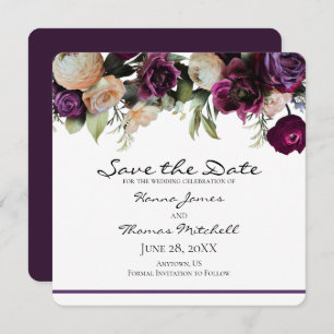 Save The Date Jardin violet Vintage Romantique Mariage floral