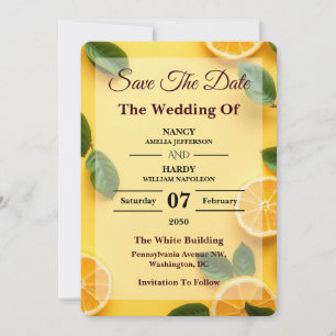 Save The Date Jaune Beurre Citron Mariage Économisez La Date