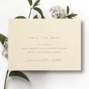 Save The Date Jaune Beurre   Mariage Minimaliste Élégant